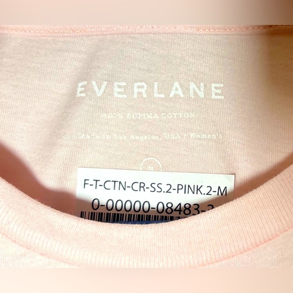 NWT Everlane 100% Supima Cotton Pink Short-Sleeved Crewneck T-Shirt, XS and M - Picture 10 of 13
